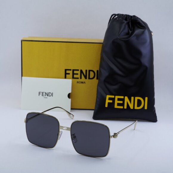Fendi FE40123U 30A Square Sunglasses - Gold / Smoke main image 9